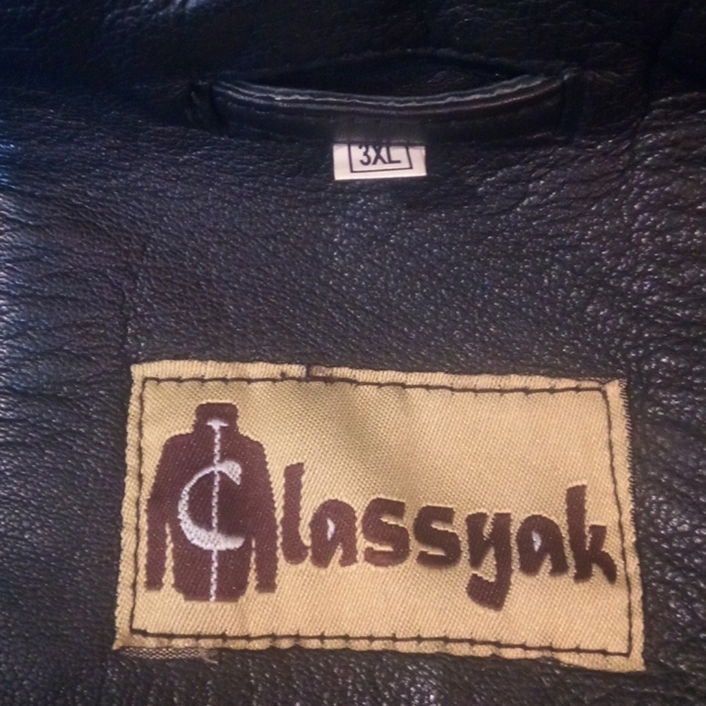 Men's Black Leather Motorcycle Racing Jacket 3XL - Picture 8 of 8